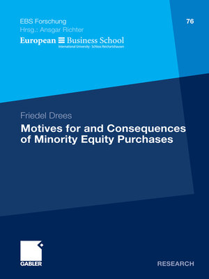 cover image of Motives for and Consequences of Minority Equity Purchases